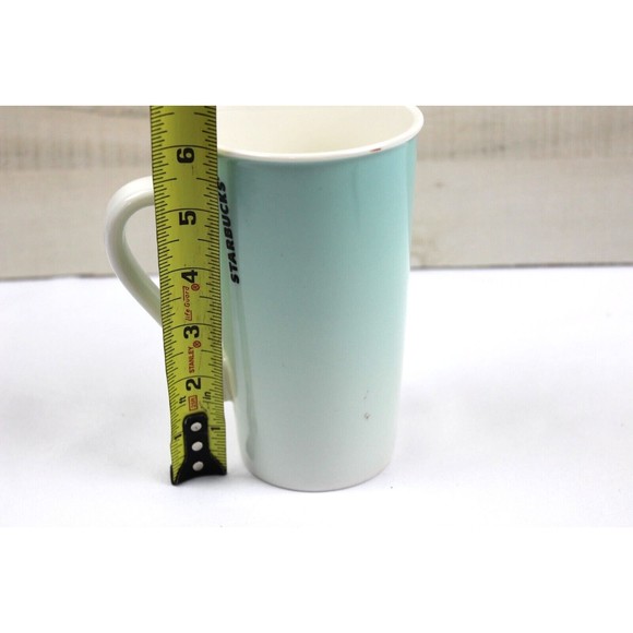 Starbucks Blue Ombre w/White Christmas Tree Holiday 16oz Tall Coffee Mug 2019 - Picture 4 of 8